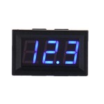 Digital Voltmeter with blue LEDs, 3.5 - 30 V, black case, 3-digit and 2-wire